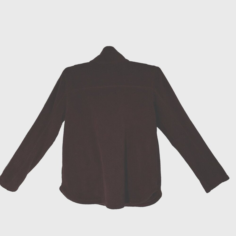 TS X-Large Bordeaux Fleece Pullover Jacket 100% Polyester Shell With Pockets - Picture 2 of 10